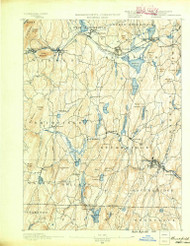 Brookfield, Massachusetts 1890 (1890) USGS Old Topo Map Reprint 15x15 MA Quad 352539
