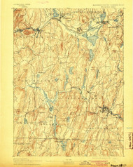 Brookfield, Massachusetts 1893 (1904) USGS Old Topo Map Reprint 15x15 MA Quad 352542
