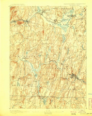 Brookfield, Massachusetts 1893 (1909) USGS Old Topo Map Reprint 15x15 MA Quad 352544