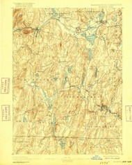 Brookfield, Massachusetts 1893 (1916) USGS Old Topo Map Reprint 15x15 MA Quad 352546