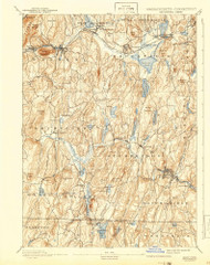 Brookfield, Massachusetts 1893 (1942) USGS Old Topo Map Reprint 15x15 MA Quad 352537