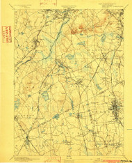 Dedham, Massachusetts 1894 (1902) USGS Old Topo Map Reprint 15x15 MA Quad 352578