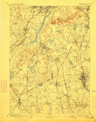 Dedham, Massachusetts 1894 (1911) USGS Old Topo Map Reprint 15x15 MA Quad 352581