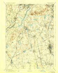 Dedham, Massachusetts 1894 (1932) USGS Old Topo Map Reprint 15x15 MA Quad 352588