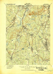 Dedham, Massachusetts 1919 (1919) USGS Old Topo Map Reprint 15x15 MA Quad 352583