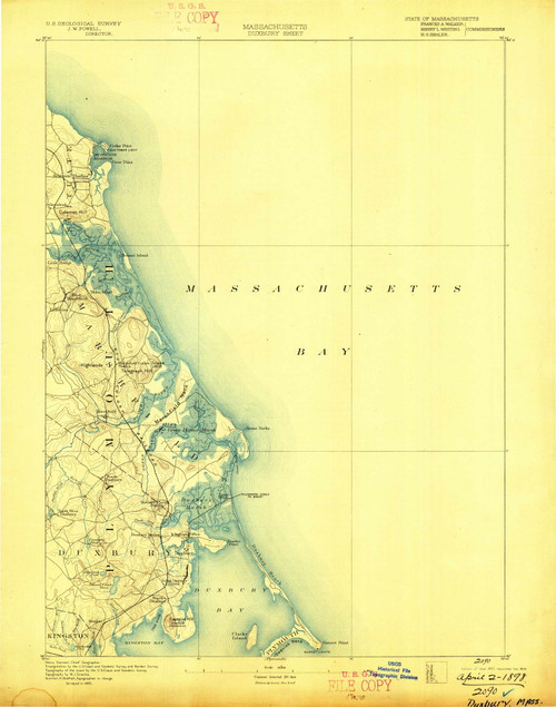 Duxbury Massachusetts 1893 1898 Usgs Old Topo Map Reprint 15x15 Ma Quad 352592 Old Maps 2543