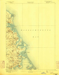 Duxbury, Massachusetts 1893 (1904) USGS Old Topo Map Reprint 15x15 MA Quad 352594