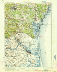 Exeter, New Hampshire 1934 (1934) USGS Old Topo Map Reprint 15x15 MA Quad 330254