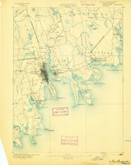 Fairhaven, Massachusetts 1893 (1893) USGS Old Topo Map Reprint 15x15 MA Quad 352880