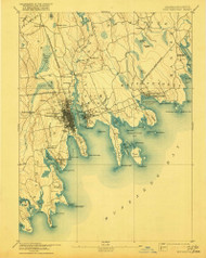 Fairhaven, Massachusetts 1893 (1917) USGS Old Topo Map Reprint 15x15 MA Quad 352884