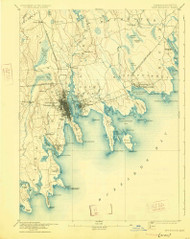 Fairhaven, Massachusetts 1893 (1925) USGS Old Topo Map Reprint 15x15 MA Quad 352887