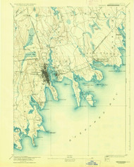 Fairhaven, Massachusetts 1893 (1930) USGS Old Topo Map Reprint 15x15 MA Quad 352606
