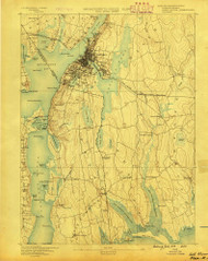Fall River, Massachusetts 1888 (1888) USGS Old Topo Map Reprint 15x15 MA Quad 352614