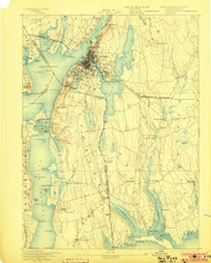 Fall River, Massachusetts 1893 (1903) USGS Old Topo Map Reprint 15x15 MA Quad 352618
