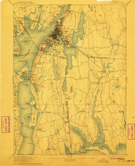 Fall River, Massachusetts 1893 (1911) USGS Old Topo Map Reprint 15x15 MA Quad 352619