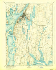 Fall River, Massachusetts 1893 (1930) USGS Old Topo Map Reprint 15x15 MA Quad 352626