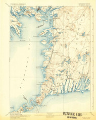 Falmouth, Massachusetts 1893 (1932) USGS Old Topo Map Reprint 15x15 MA Quad 352630