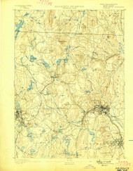 Fitchburg, Massachusetts 1893 (1899) USGS Old Topo Map Reprint 15x15 MA Quad 352649