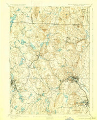 Fitchburg, Massachusetts 1893 (1927) USGS Old Topo Map Reprint 15x15 MA Quad 352654