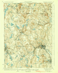Fitchburg, Massachusetts 1936 (1936) USGS Old Topo Map Reprint 15x15 MA Quad 352642
