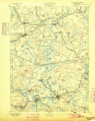 Framingham, Massachusetts 1894 (1900) USGS Old Topo Map Reprint 15x15 MA Quad 352659