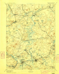 Framingham, Massachusetts 1894 (1908) USGS Old Topo Map Reprint 15x15 MA Quad 352663