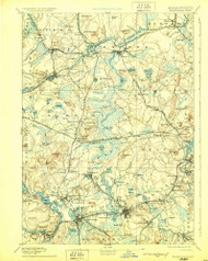 Framingham, Massachusetts 1894 (1929) USGS Old Topo Map Reprint 15x15 MA Quad 352668