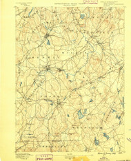 Franklin, Massachusetts 1889 (1889) USGS Old Topo Map Reprint 15x15 MA Quad 352672