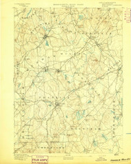 Franklin, Massachusetts 1893 (1893) USGS Old Topo Map Reprint 15x15 MA Quad 352673
