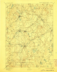 Franklin, Massachusetts 1893 (1906) USGS Old Topo Map Reprint 15x15 MA Quad 352676