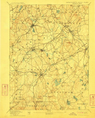 Franklin, Massachusetts 1893 (1910) USGS Old Topo Map Reprint 15x15 MA Quad 352677