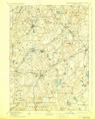 Franklin, Massachusetts 1893 (1928) USGS Old Topo Map Reprint 15x15 MA Quad 352681