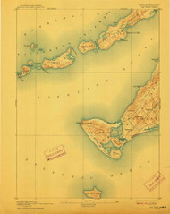 Gay Head, Massachusetts 1893 (1912) USGS Old Topo Map Reprint 15x15 MA Quad 352688