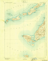 Gay Head, Massachusetts 1893 (1932) USGS Old Topo Map Reprint 15x15 MA Quad 352693