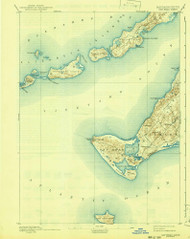 Gay Head, Massachusetts 1893 (1941) USGS Old Topo Map Reprint 15x15 MA Quad 352683