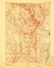 Granville, Massachusetts 1895 (1908) USGS Old Topo Map Reprint 15x15 MA Quad 352719