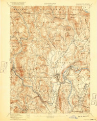 Grenfield, Massachusetts 1894 (1918) USGS Old Topo Map Reprint 15x15 MA Quad 352732