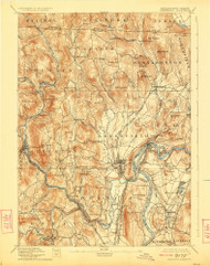 Grenfield, Massachusetts 1894 (1923) USGS Old Topo Map Reprint 15x15 MA Quad 352733