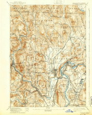 Grenfield, Massachusetts 1894 (1939) USGS Old Topo Map Reprint 15x15 MA Quad 352737