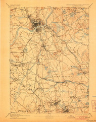Lawrence, Massachusetts 1893 (1906) USGS Old Topo Map Reprint 15x15 MA Quad 352794