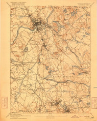 Lawrence, Massachusetts 1893 (1916) USGS Old Topo Map Reprint 15x15 MA Quad 352797