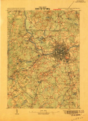 Lowell, Massachusetts 1918 (1918) USGS Old Topo Map Reprint 15x15 MA Quad 352812