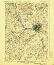 Lowell, Massachusetts 1935 (1941) USGS Old Topo Map Reprint 15x15 MA Quad 351841