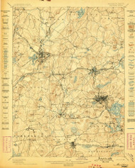Marlborough, Massachusetts 1898 (1898) USGS Old Topo Map Reprint 15x15 MA Quad 352823