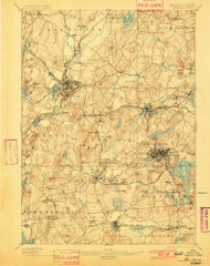 Marlborough, Massachusetts 1898 (1901) USGS Old Topo Map Reprint 15x15 MA Quad 352824