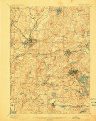 Marlborough, Massachusetts 1898 (1914) USGS Old Topo Map Reprint 15x15 MA Quad 352827