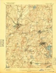 Marlborough, Massachusetts 1898 (1917) USGS Old Topo Map Reprint 15x15 MA Quad 352828