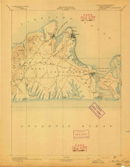 Marthas Vineyard, Massachusetts 1894 (1894) USGS Old Topo Map Reprint 15x15 MA Quad 352835