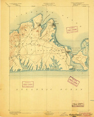 Marthas Vineyard, Massachusetts 1894 (1904) USGS Old Topo Map Reprint 15x15 MA Quad 352838