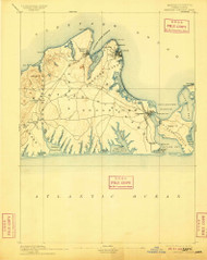 Marthas Vineyard, Massachusetts 1894 (1909) USGS Old Topo Map Reprint 15x15 MA Quad 352839